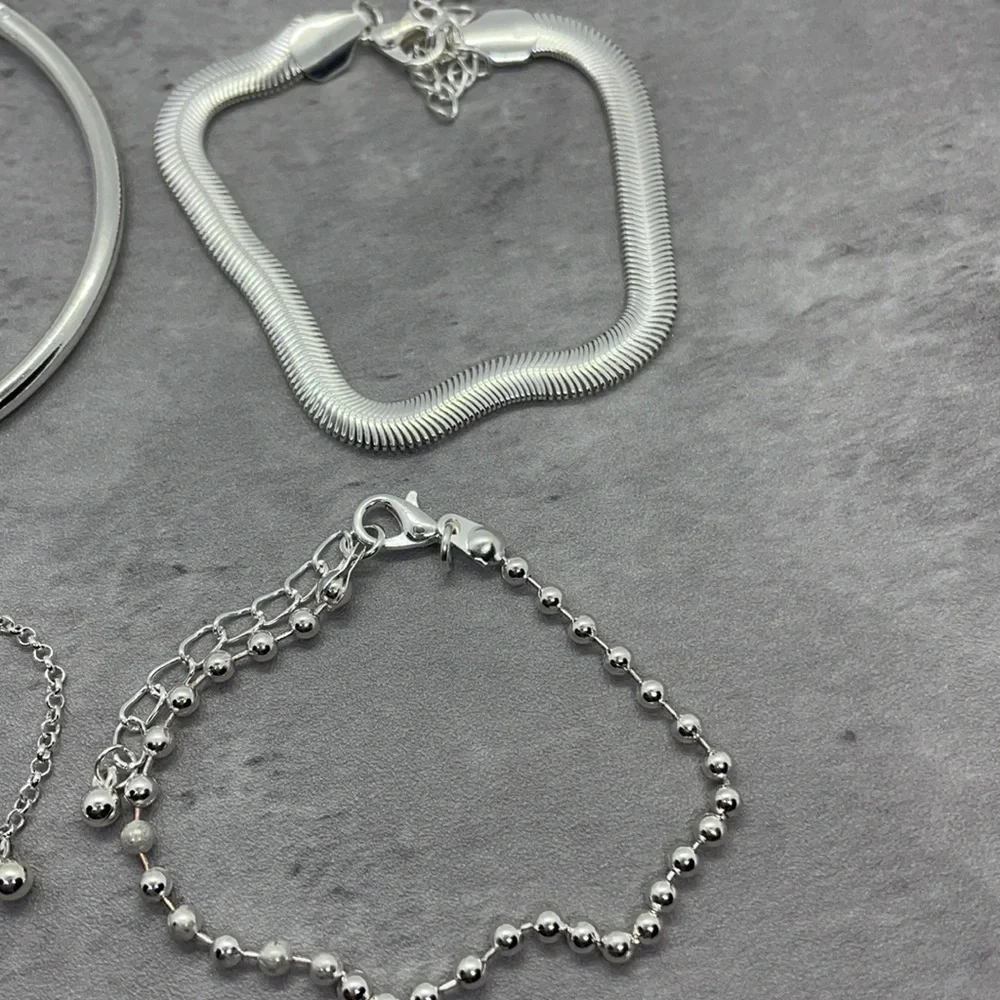 Silver Moon And Star Four Piece Bracelet Set - Picture 10 of 12
